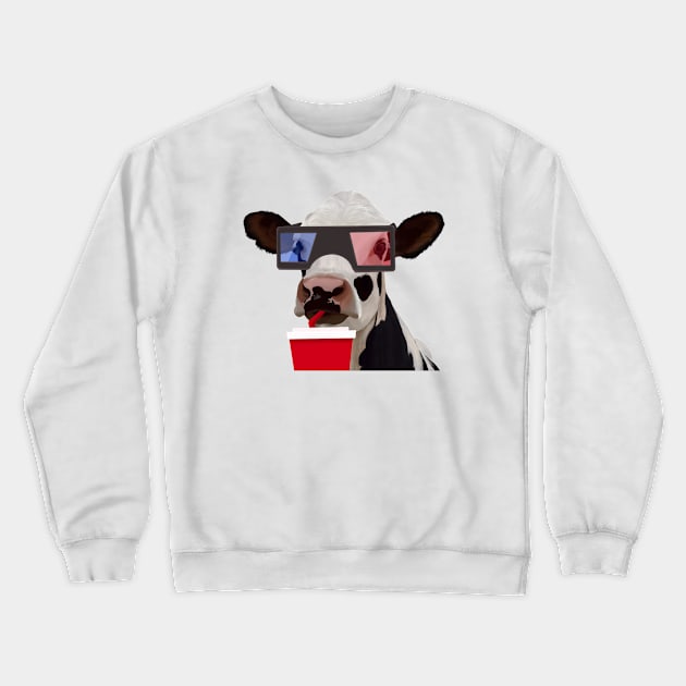 Mooovie Time Cow Crewneck Sweatshirt by Suneldesigns